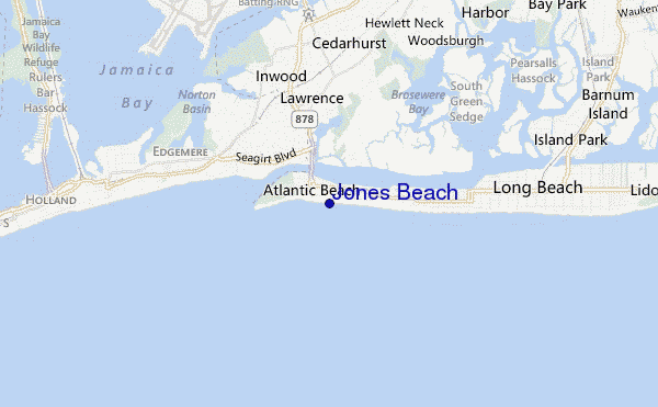 locatiekaart van Jones Beach
