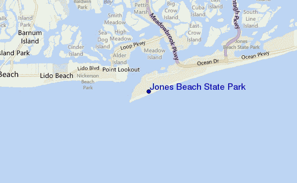 locatiekaart van Jones Beach State Park