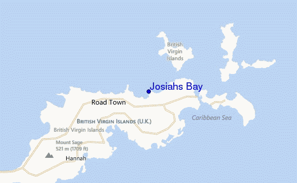 locatiekaart van Josiahs Bay