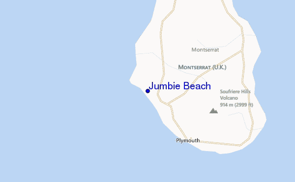locatiekaart van Jumbie Beach