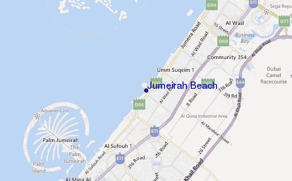 locatiekaart van Jumeirah Beach