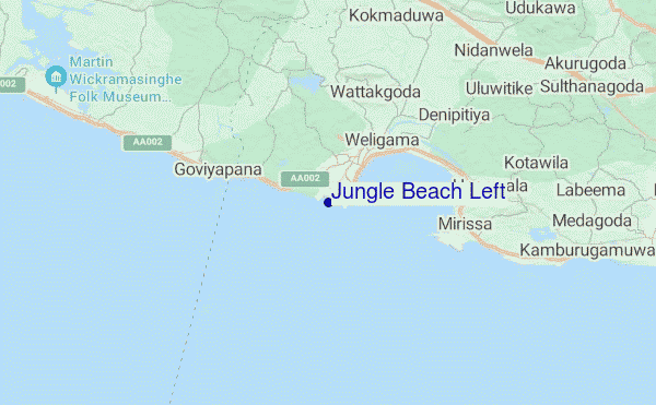 locatiekaart van Jungle Beach Left