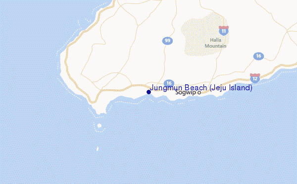 Jungmun Beach (Jeju Island) Location Map