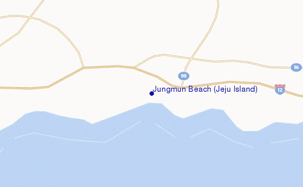 locatiekaart van Jungmun Beach (Jeju Island)