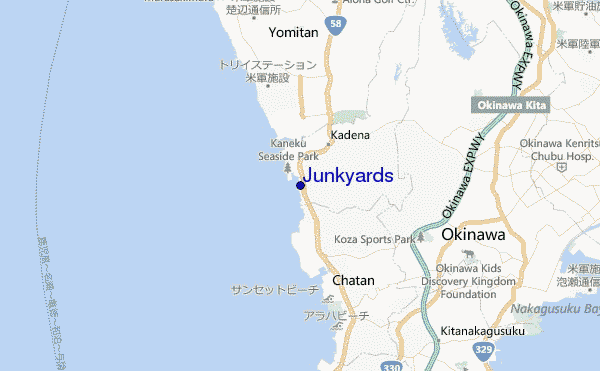 locatiekaart van Junkyards
