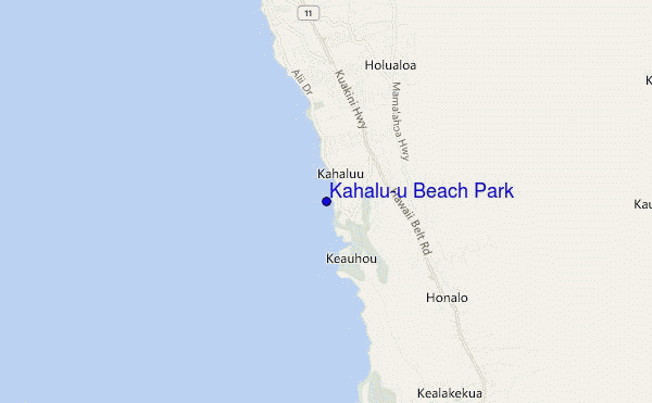 locatiekaart van Kahalu'u Beach Park