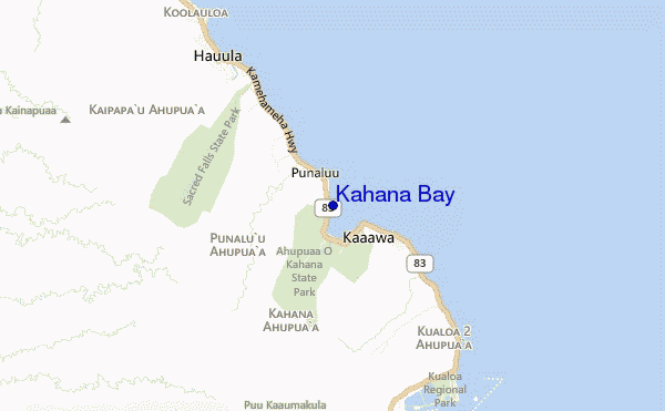 locatiekaart van Kahana Bay