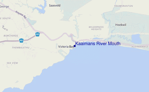 locatiekaart van Kaaimans River Mouth