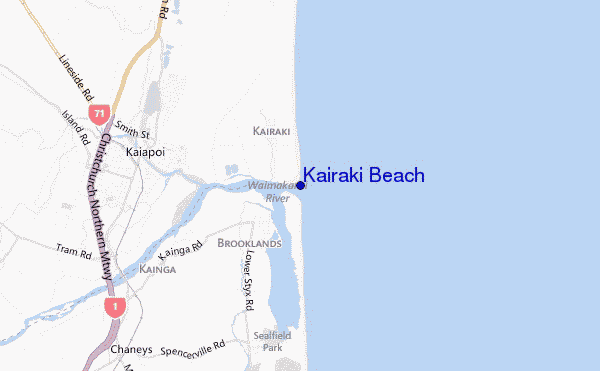locatiekaart van Kairaki Beach