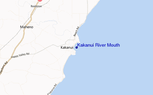 locatiekaart van Kakanui River Mouth