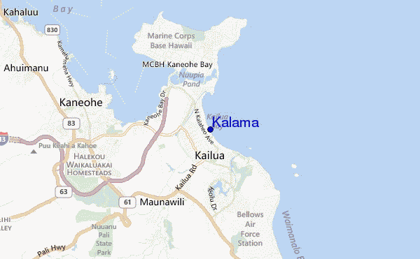 locatiekaart van Kalama