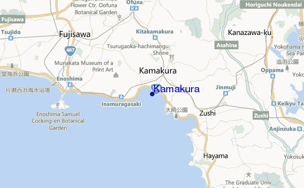 locatiekaart van Kamakura
