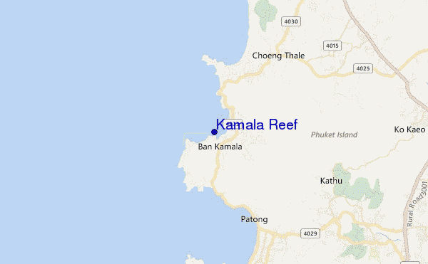 locatiekaart van Kamala Reef
