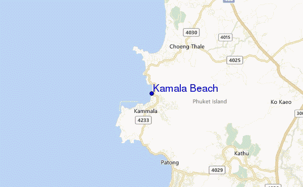 locatiekaart van Kamala Beach