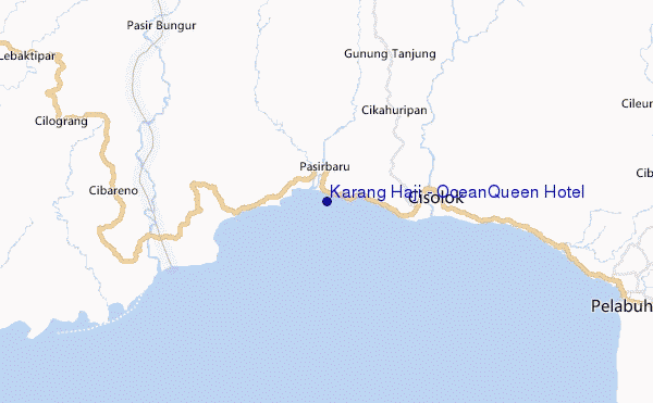 locatiekaart van Karang Haji - Ocean Queen Hotel