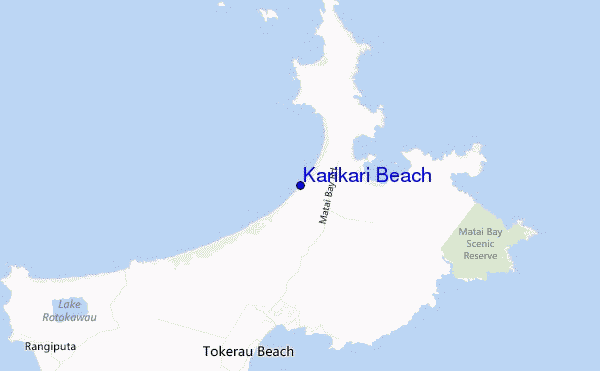 locatiekaart van Karikari Beach