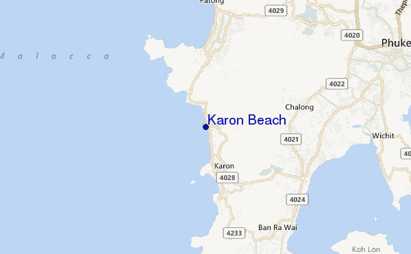 locatiekaart van Karon Beach