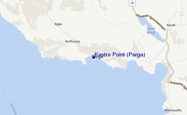 locatiekaart van Kastro Point (Parga)