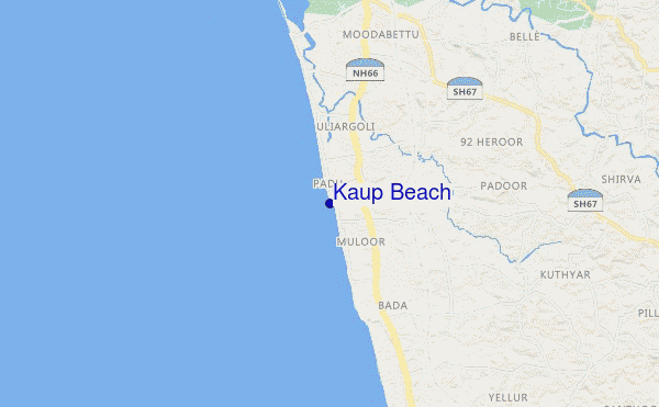 locatiekaart van Kaup Beach