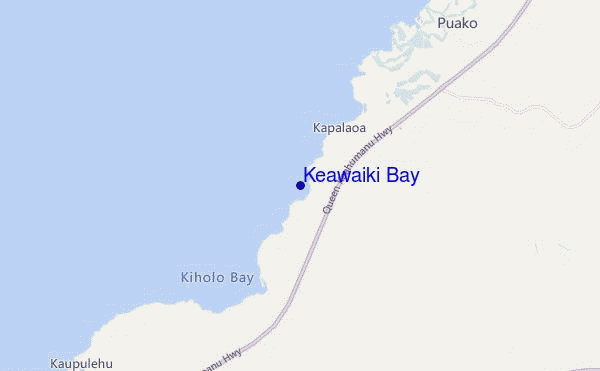 locatiekaart van Keawaiki Bay