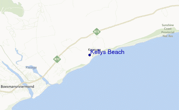 locatiekaart van Kellys Beach