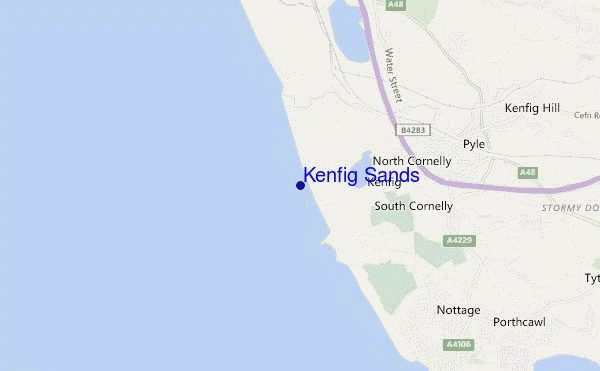 locatiekaart van Kenfig Sands
