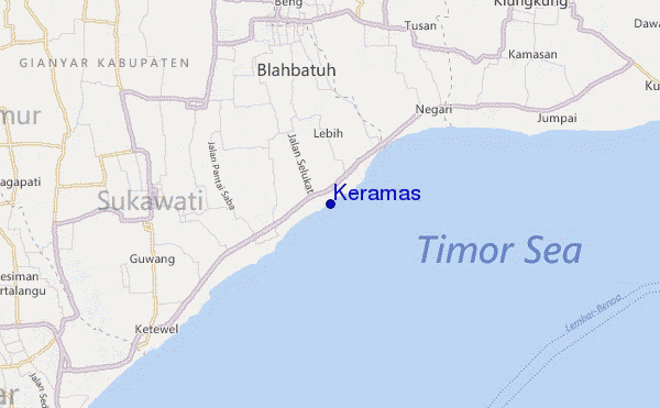 locatiekaart van Keramas