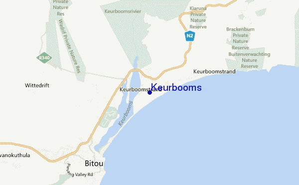 locatiekaart van Keurbooms