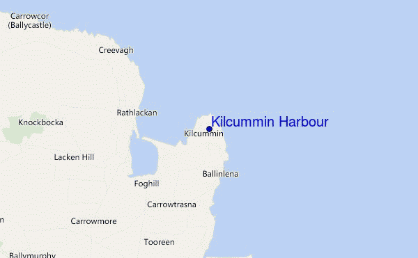locatiekaart van Kilcummin Harbour