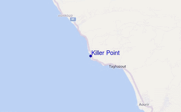 locatiekaart van Killer Point