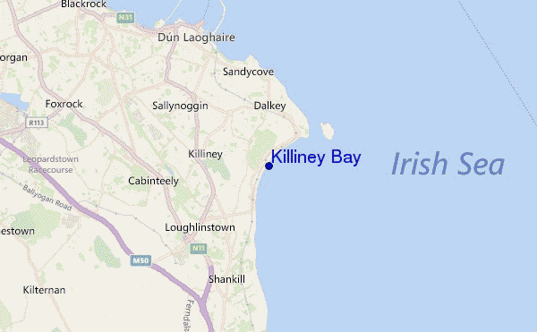 locatiekaart van Killiney Bay
