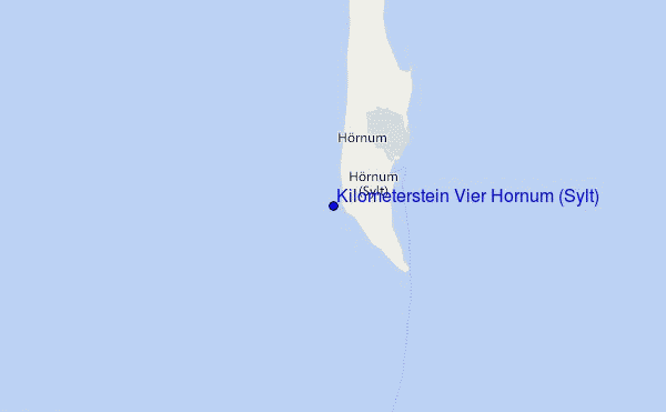 locatiekaart van Kilometerstein Vier Hornum (Sylt)