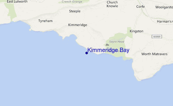 locatiekaart van Kimmeridge Bay