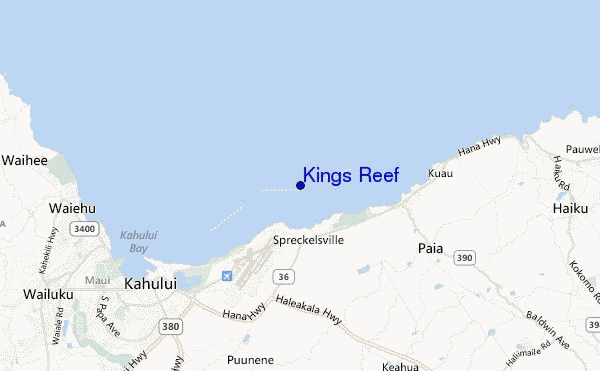 locatiekaart van Kings Reef