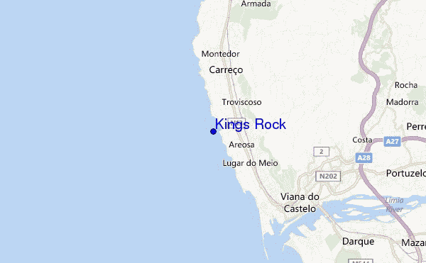 locatiekaart van Kings Rock