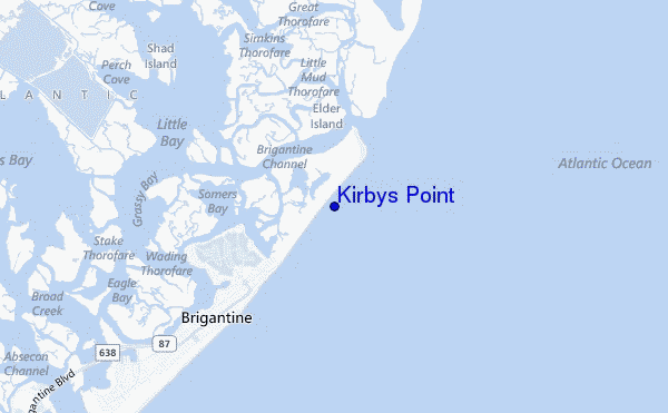 locatiekaart van Kirbys Point