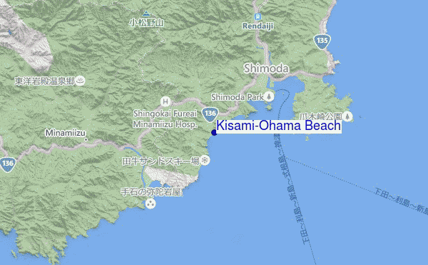locatiekaart van Kisami-Ohama Beach