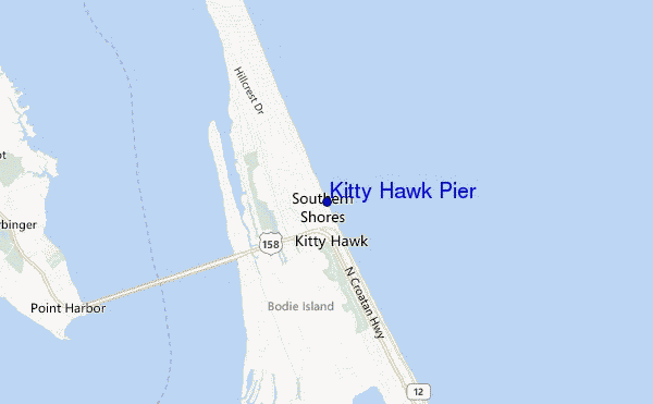 locatiekaart van Kitty Hawk Pier
