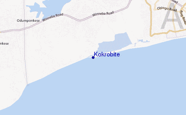 locatiekaart van Kokrobite