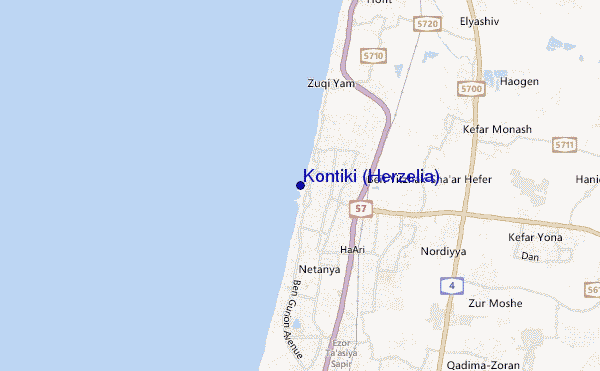 locatiekaart van Kontiki (Herzelia)