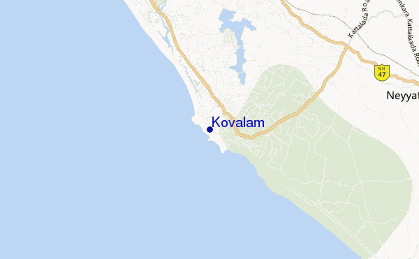 locatiekaart van Kovalam