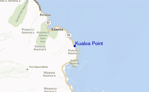 locatiekaart van Kualoa Point