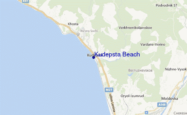 locatiekaart van Kudepsta Beach