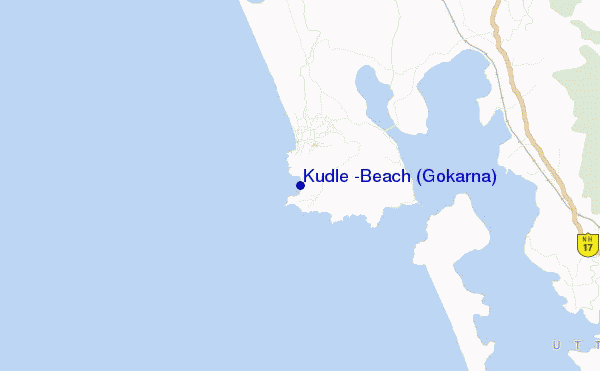 locatiekaart van Kudle -Beach (Gokarna)