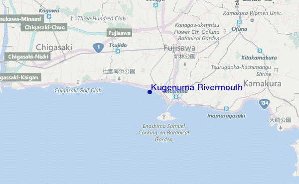locatiekaart van Kugenuma Rivermouth