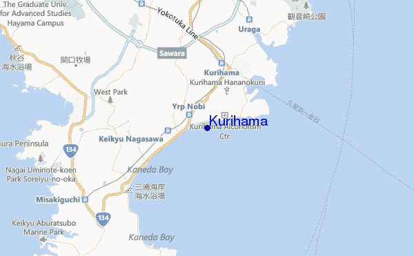 locatiekaart van Kurihama