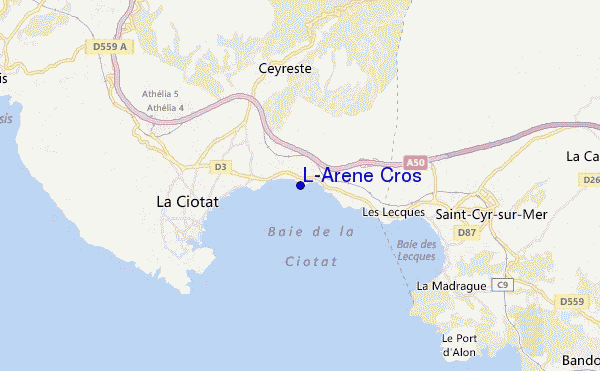 locatiekaart van L'Arene Cros