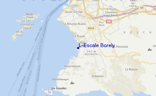 locatiekaart van L'Escale Borely