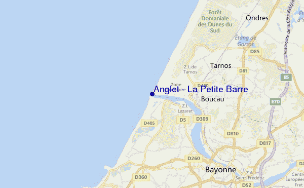 locatiekaart van Anglet - La Petite Barre
