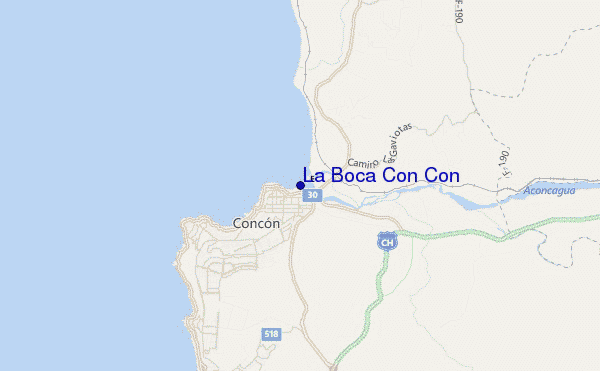 locatiekaart van La Boca Con Con